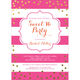 Pink Sweet 16 Gold Confetti Birthday Invitations Image 3 of 3
